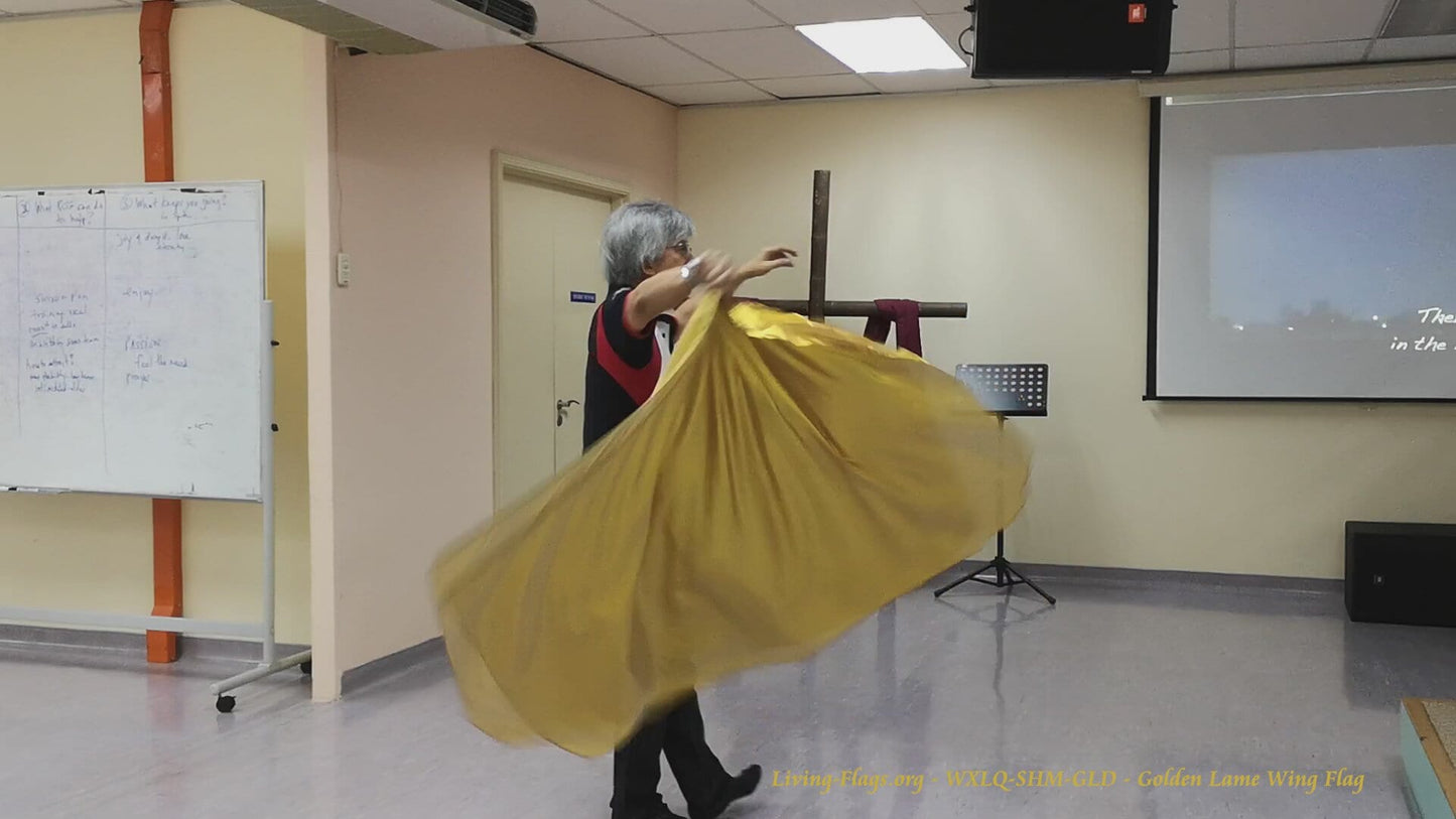 WXL-Quill - Liquefy Metal Gold Wing Flag - 40" Flexible Rod