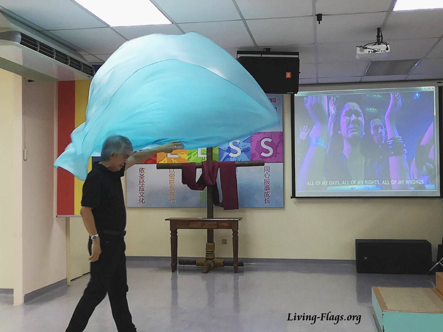 Glossy Organza Wing Worship Flags (single - 1 Flag ) Wxxl-quill