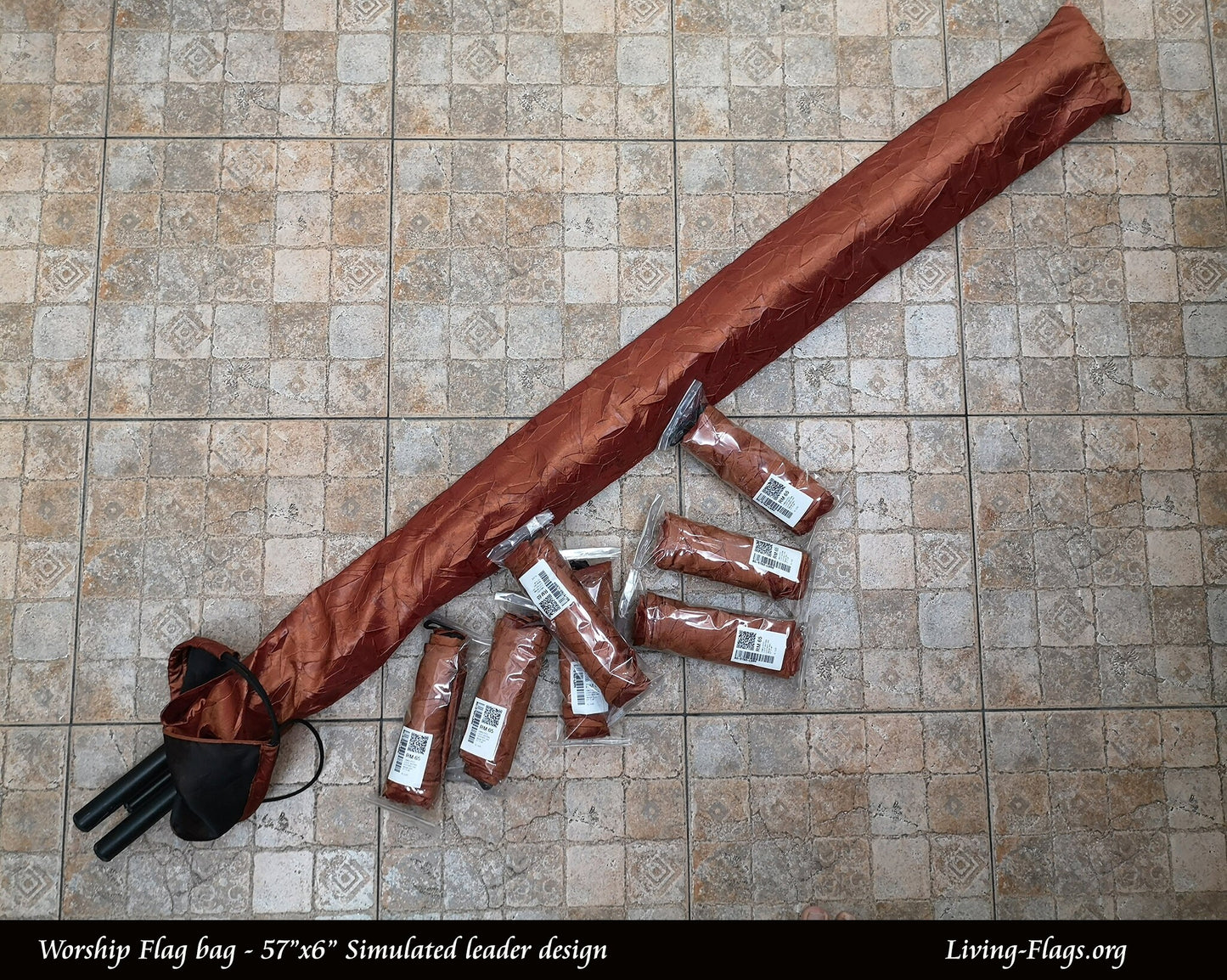 Beg Bendera Penyembahan 57"x 6" - Reka Bentuk Kulit simulasi coklat muda