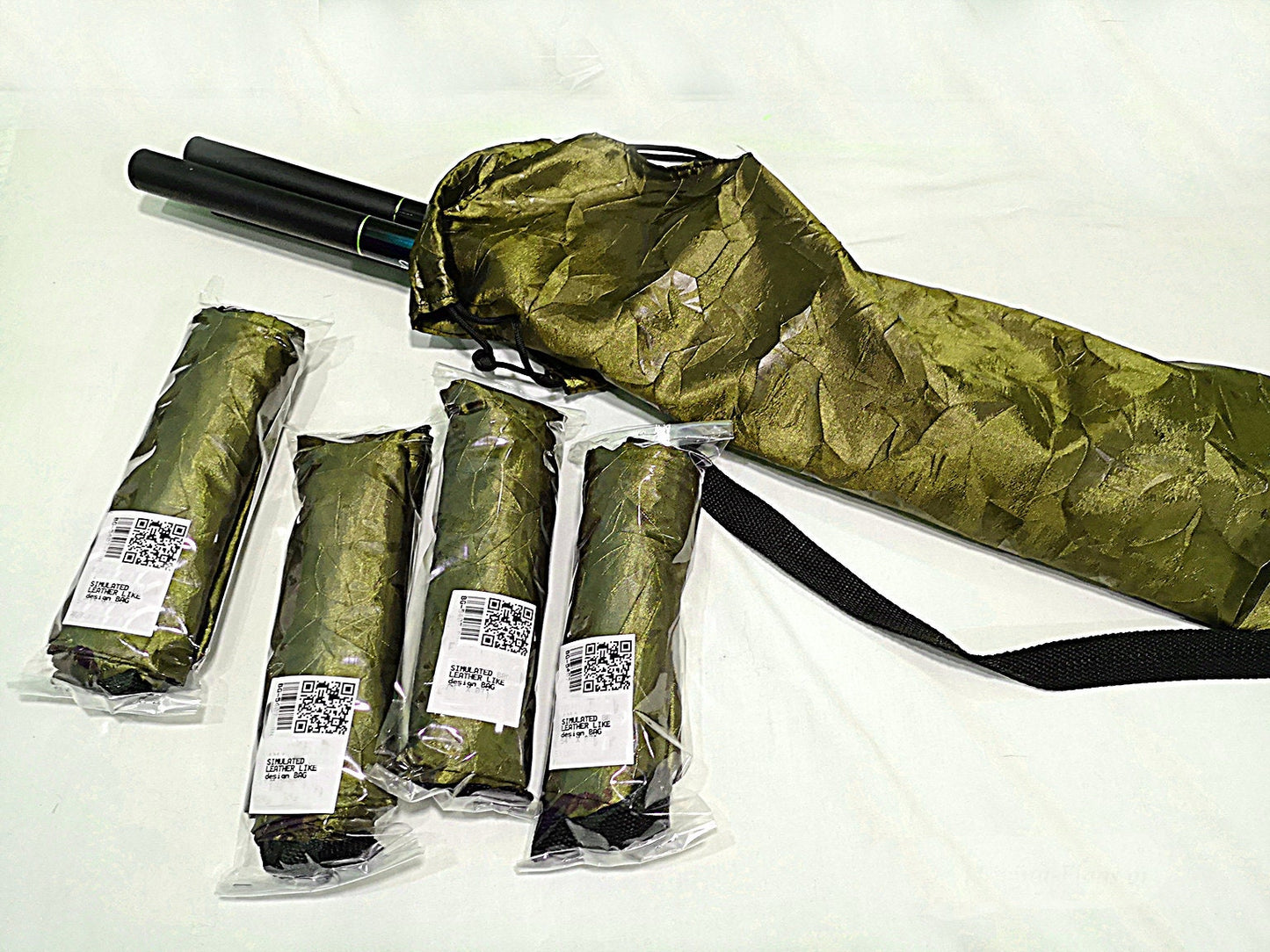 Worship Flag Bag 52"x 6" - Green Gold Simulated Leather Design