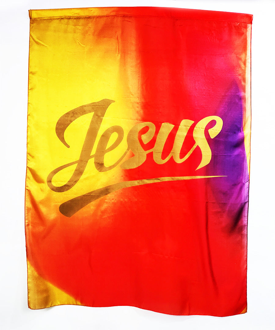 Corazón de Jesús-seda impresa adoración banderas XLL-SIZE