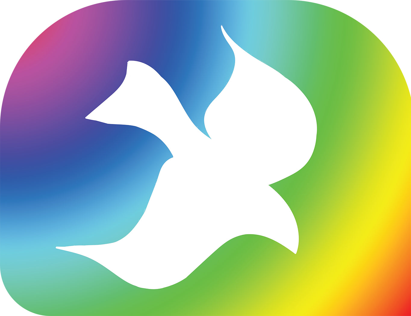 Dove (holy Spirit) Spectrum Background - Printed Habotai Silk Quill Wing Flags Wxl-quill