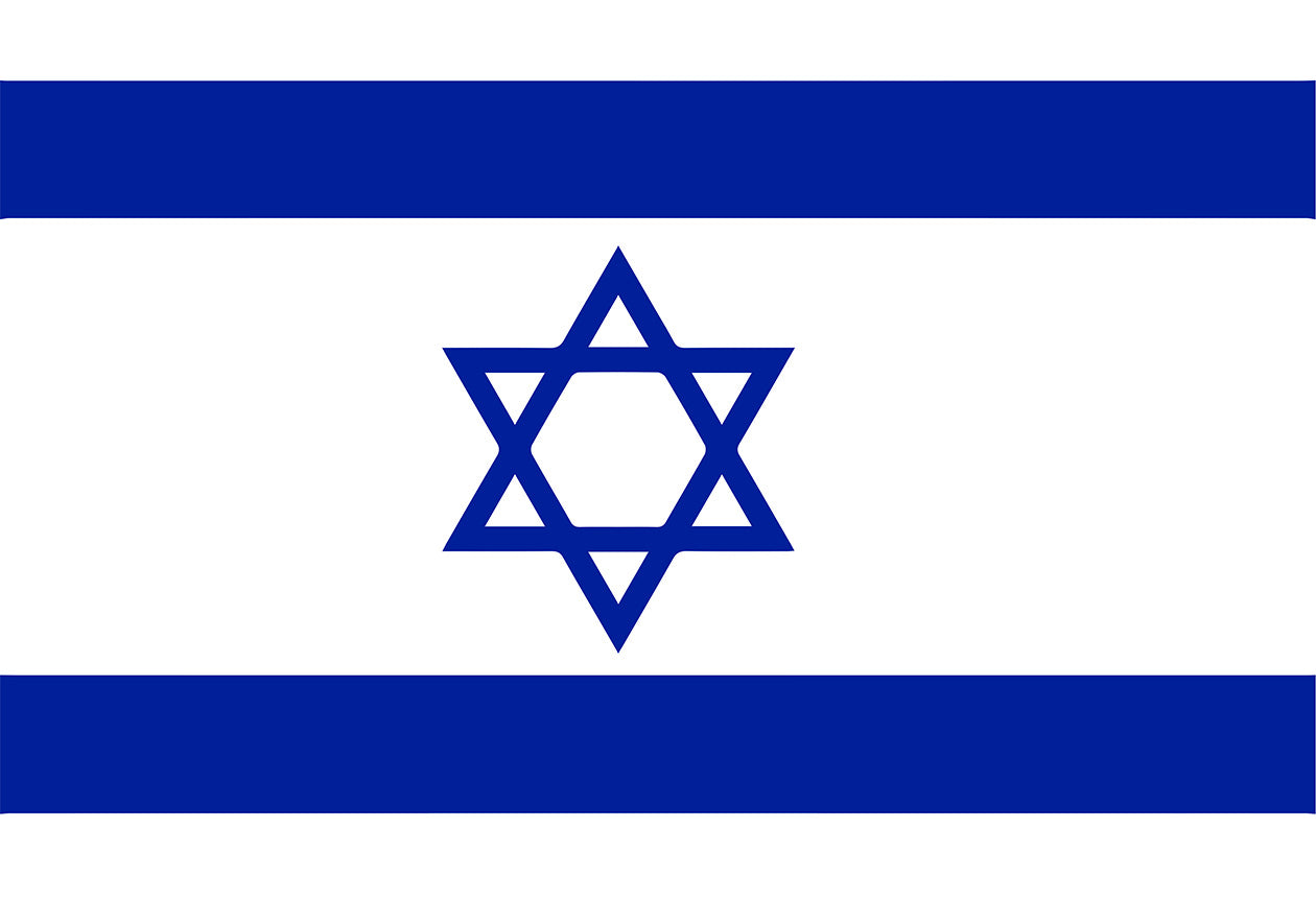 Bendera bendera sutera Harbotai Isreal-bercetak