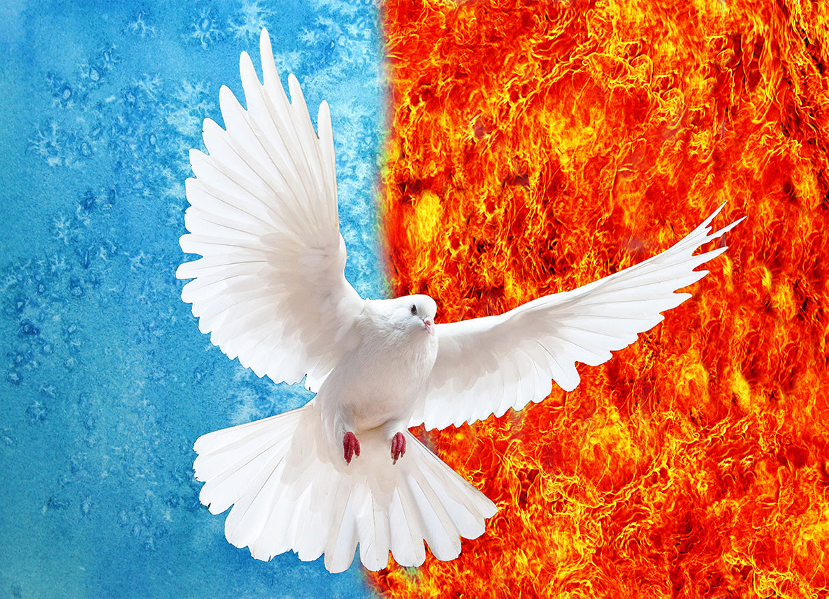 Simbol Roh Kudus - Bendera Penyembahan Bercetak Sutera