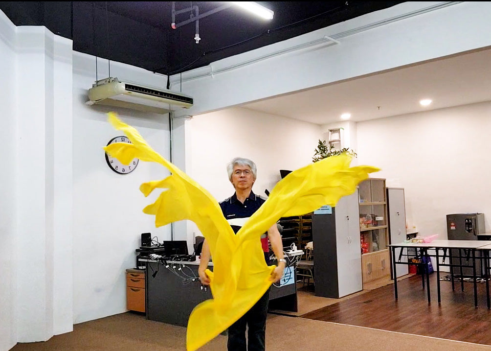 天使翅膀 (黄色) 丝绸赞美和崇拜旗帜WF43SX70