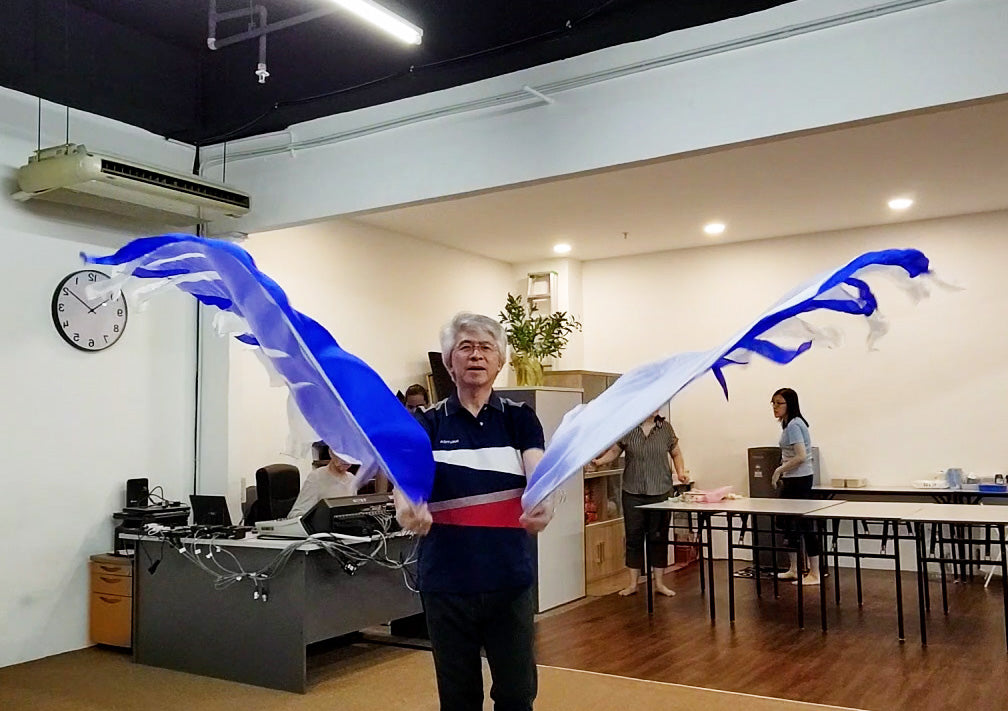 Angel Wings Doppels chicht (Blau/Weiß) Seide Lob und Anbetung Flagge WF43X7055