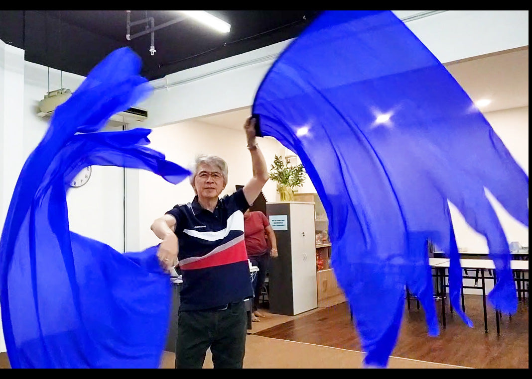 天使之翼 (蓝色) 丝绸赞美和崇拜旗帜WF43SX70