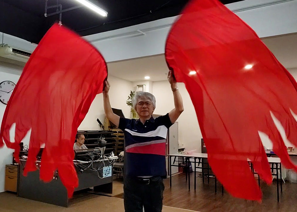 天使之翼 (红色) 丝绸赞美和崇拜旗帜WF43SX70