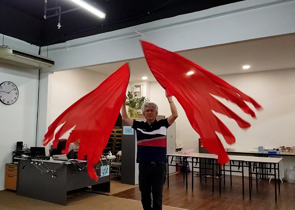 Bandera de alabanza y adoración de seda WF43SX70 Alas de ángel (rojo)