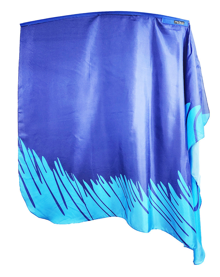 Overflow - Blue  2 Tone - Printed Habotai Silk Quill Wing Flags Wxl-quill (64"x48")