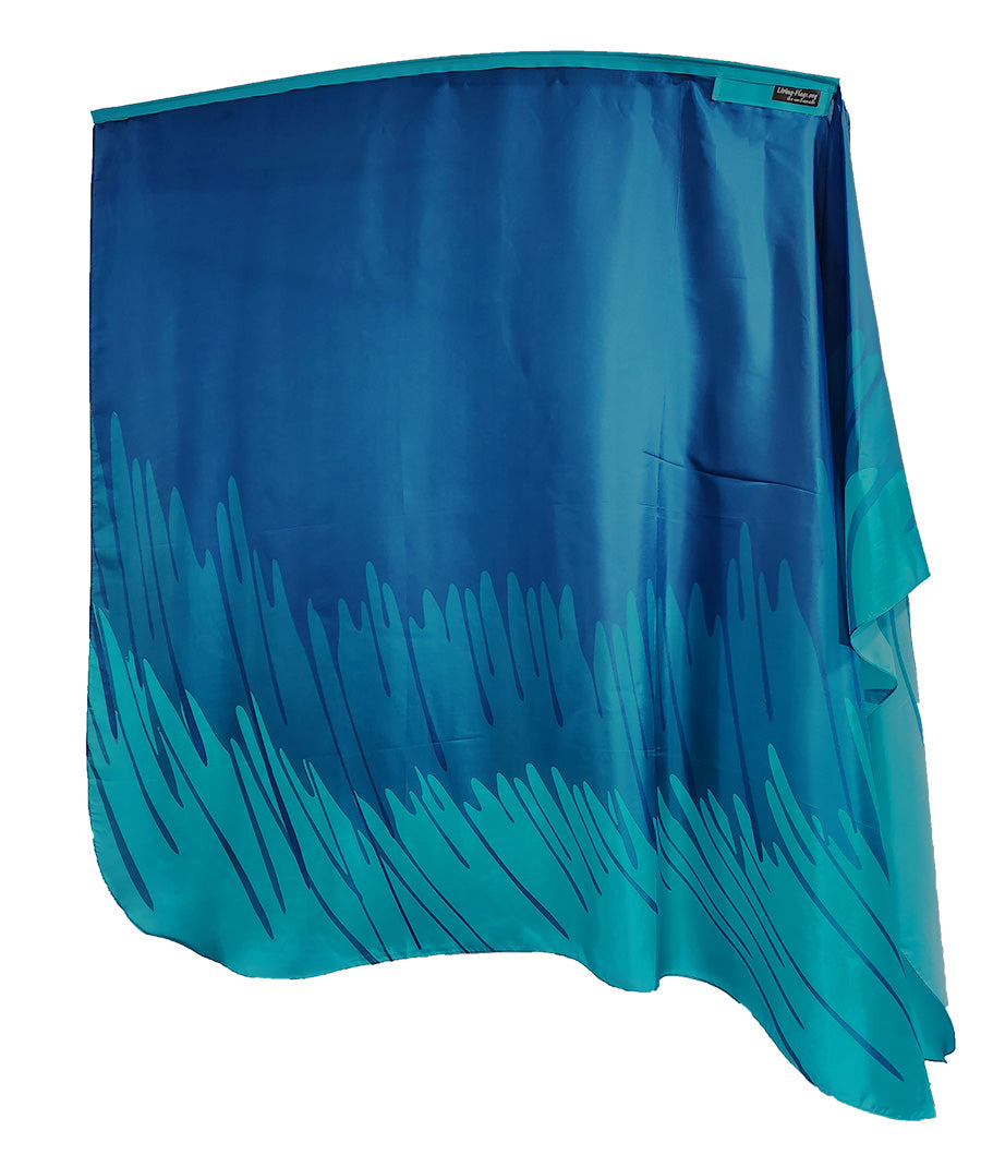 Overflow - Blue  3 Tone - Printed Habotai Silk Quill Wing Flags Wxl-quill (64"x48")