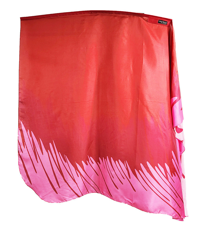 Overflow - Red  3 Tone - Printed Habotai Silk Quill Wing Flags Wxl-quill (64"x48")