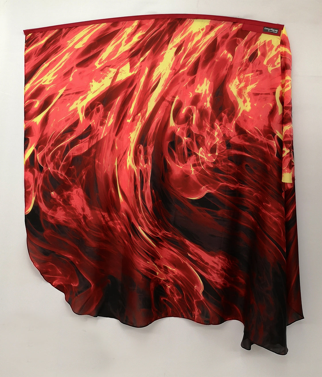 Roaring Fire - Printed Habotai Silk Quill Wing Flags Wxl-quill - 40" Flexible Rod