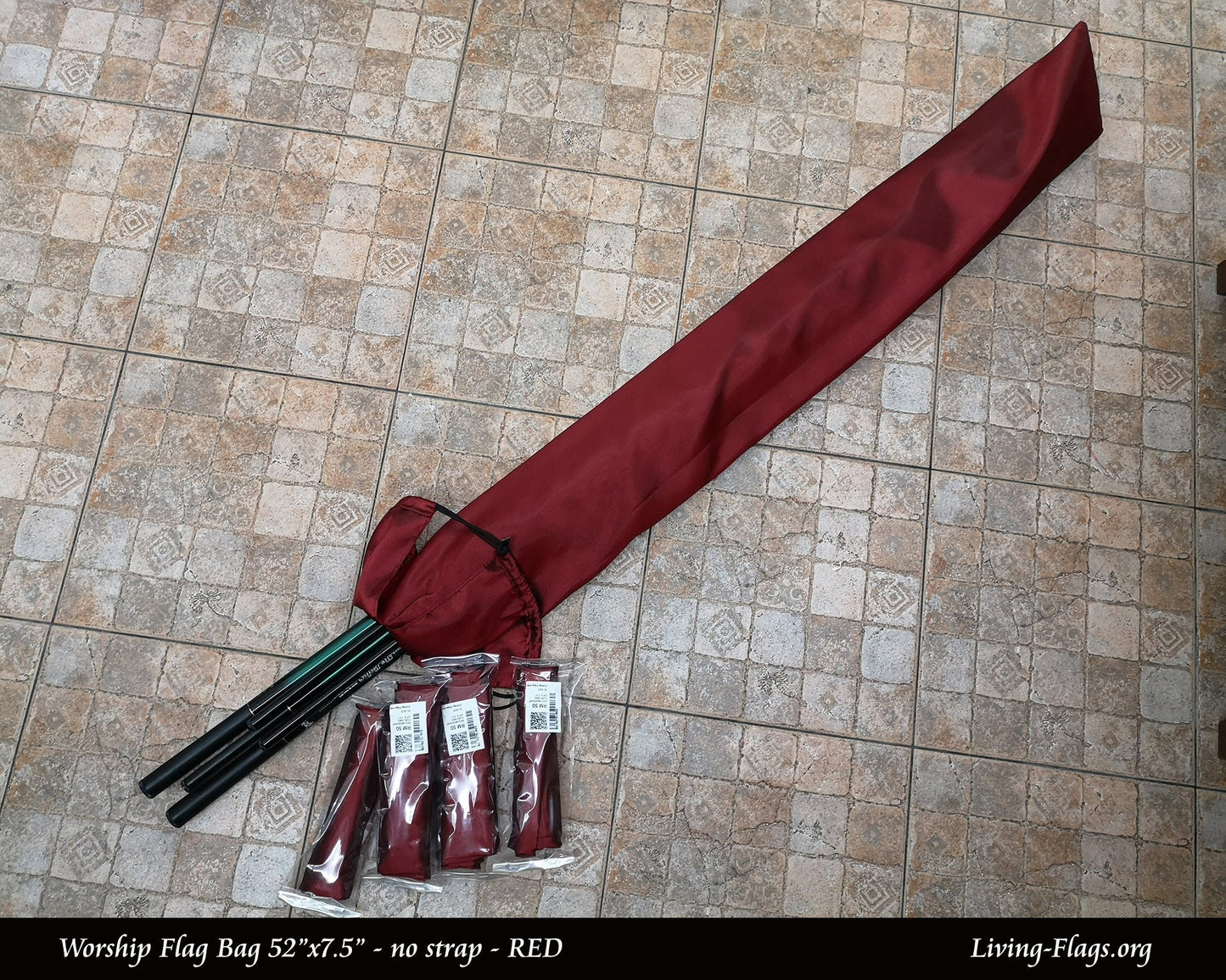 Beg Bendera Penyembahan 52"x 7.5" - Reka Bentuk Merah - Saiz L