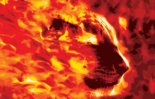 Flaming Passion - Drapeau en soie Harbotai imprimé en rouge