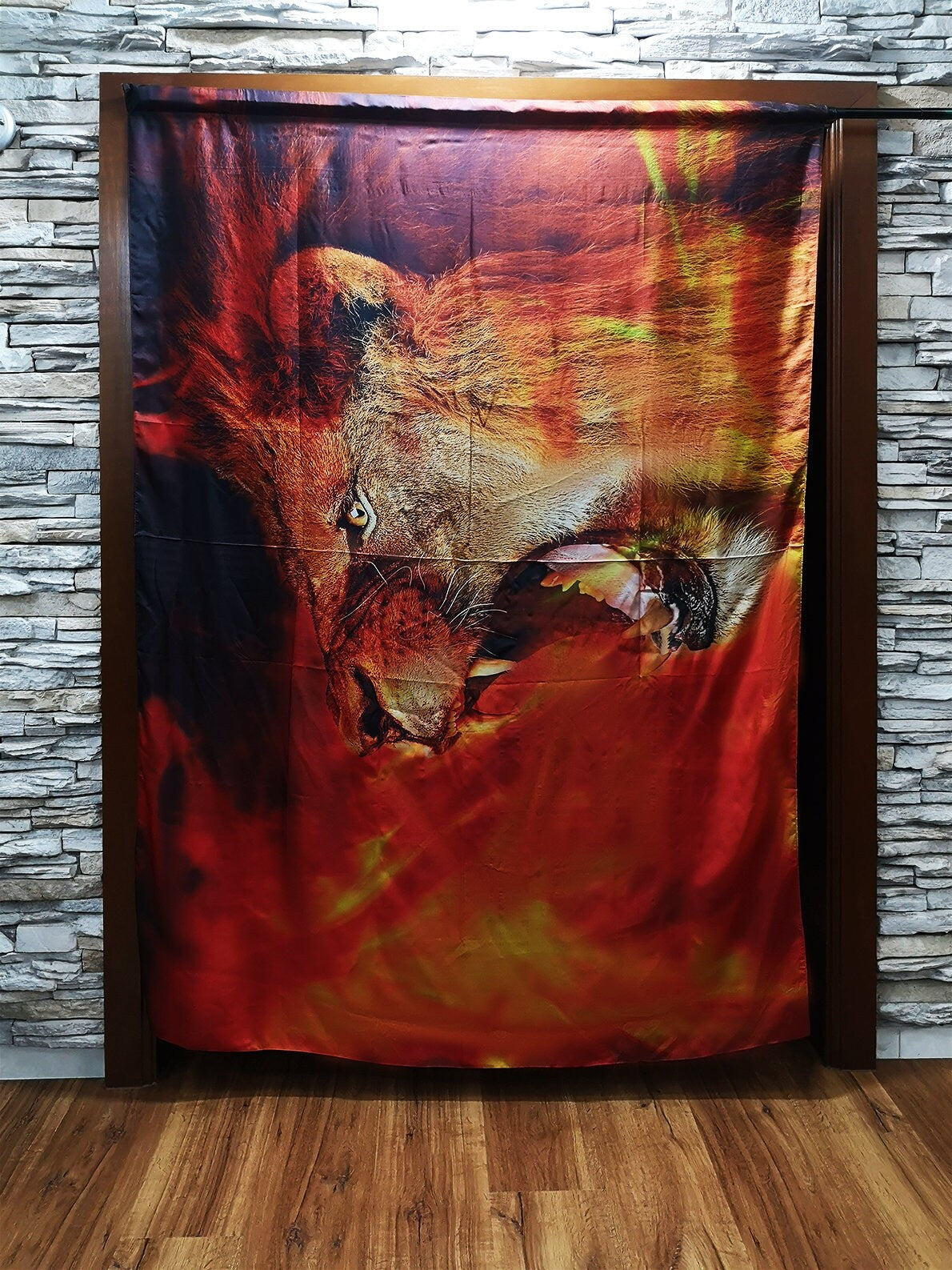 Stand & Roar - Fiery Lion - Printed Harbotai Silk Flag