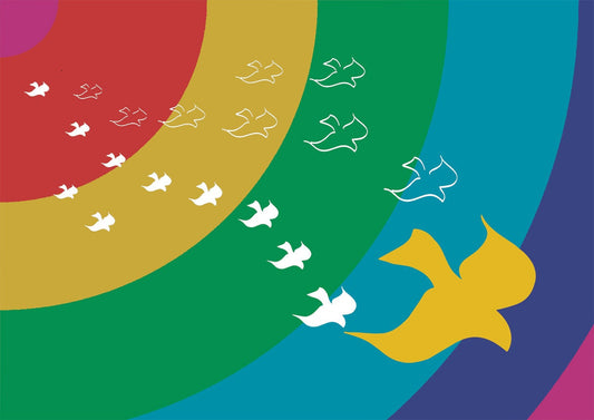 Heiliger Geist komm - II - Bedruckte Harbotai-Seidenflagge (neue Farbe)